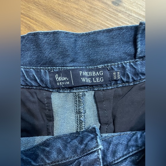 Boden paper bag wide leg denim blue jeans - Picture 3 of 4